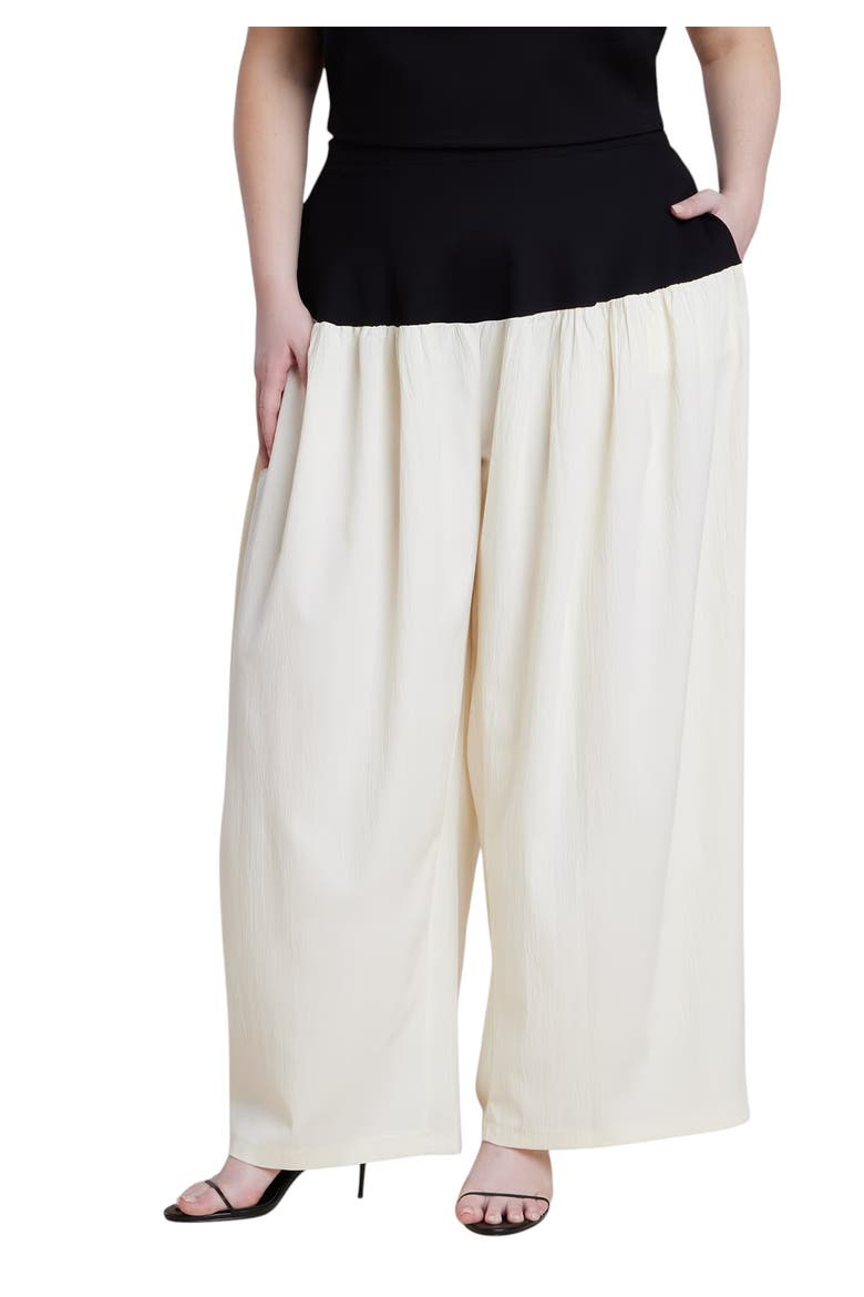 Colorblocked Wide Leg Pant, Main, color, BLACK AND WHITE