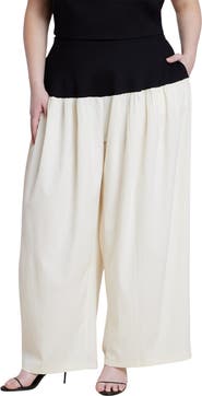 ELOQUII Colorblocked Wide Leg Pant