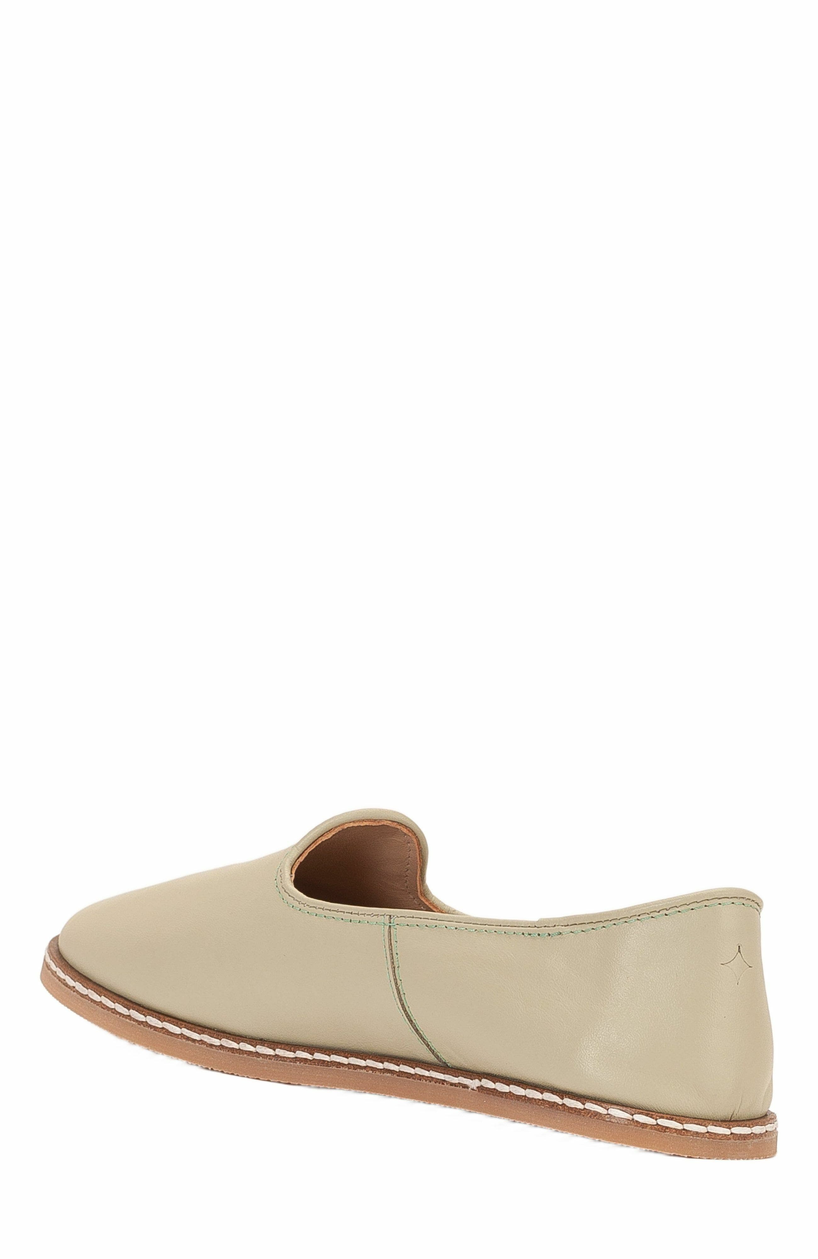 Dalya Leather Slip On Flats, Alternate, color, Sage Green Leather