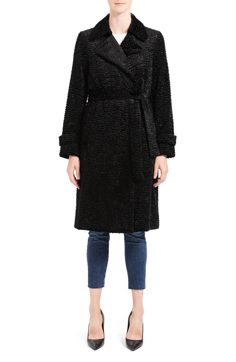 Theory Faux Fur Coat, Alternate, color, 