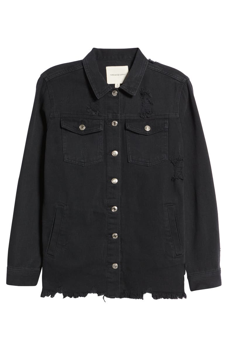 Thread & Supply Villa Frayed Denim Jacket, Alternate, color,