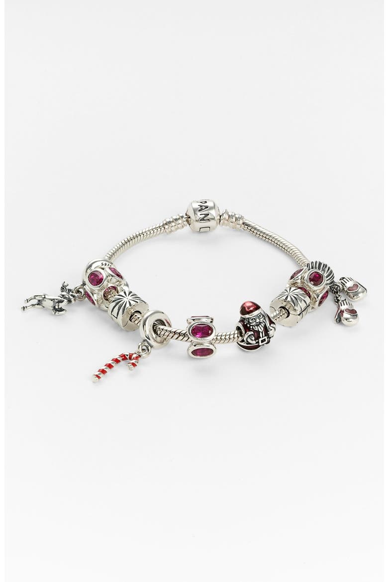 '12 Days of Christmas - Day 3' Candy Cane Dangle Charm, Alternate, color, SILVER/ RED