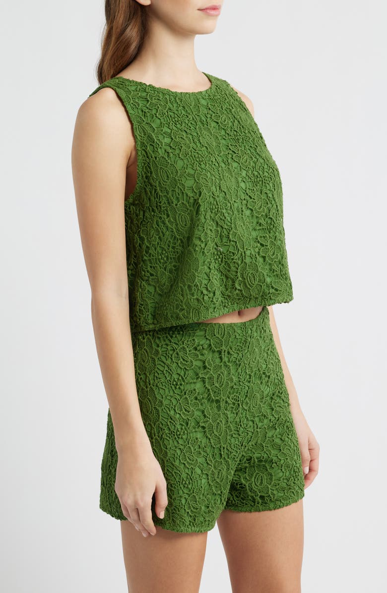 Cleobella Adrienne Floral Guipure Lace Sleeveless Top, Alternate, color, Garden Green