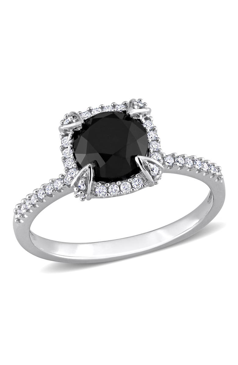 Julianna B. Black & White Diamond Halo Ring 14k, Main, color, Diamond