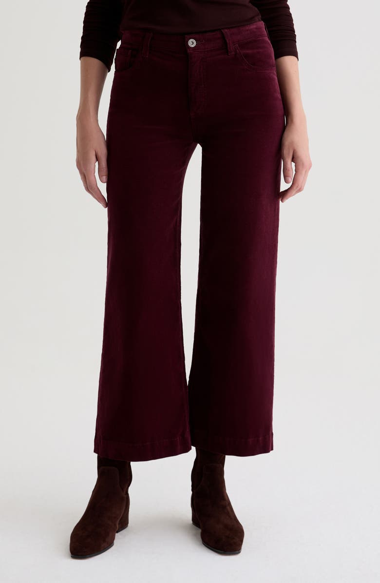 AG Saige Mid Rise Ankle Wide Leg Corduroy Pants, Main, color,