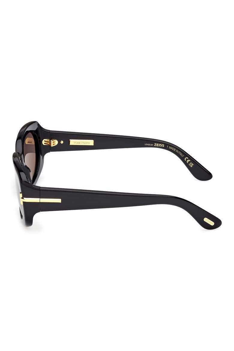 Icon 54mm Rectangular Sunglasses, Alternate, color, SHINY BLACK BEVELED / SMOKE