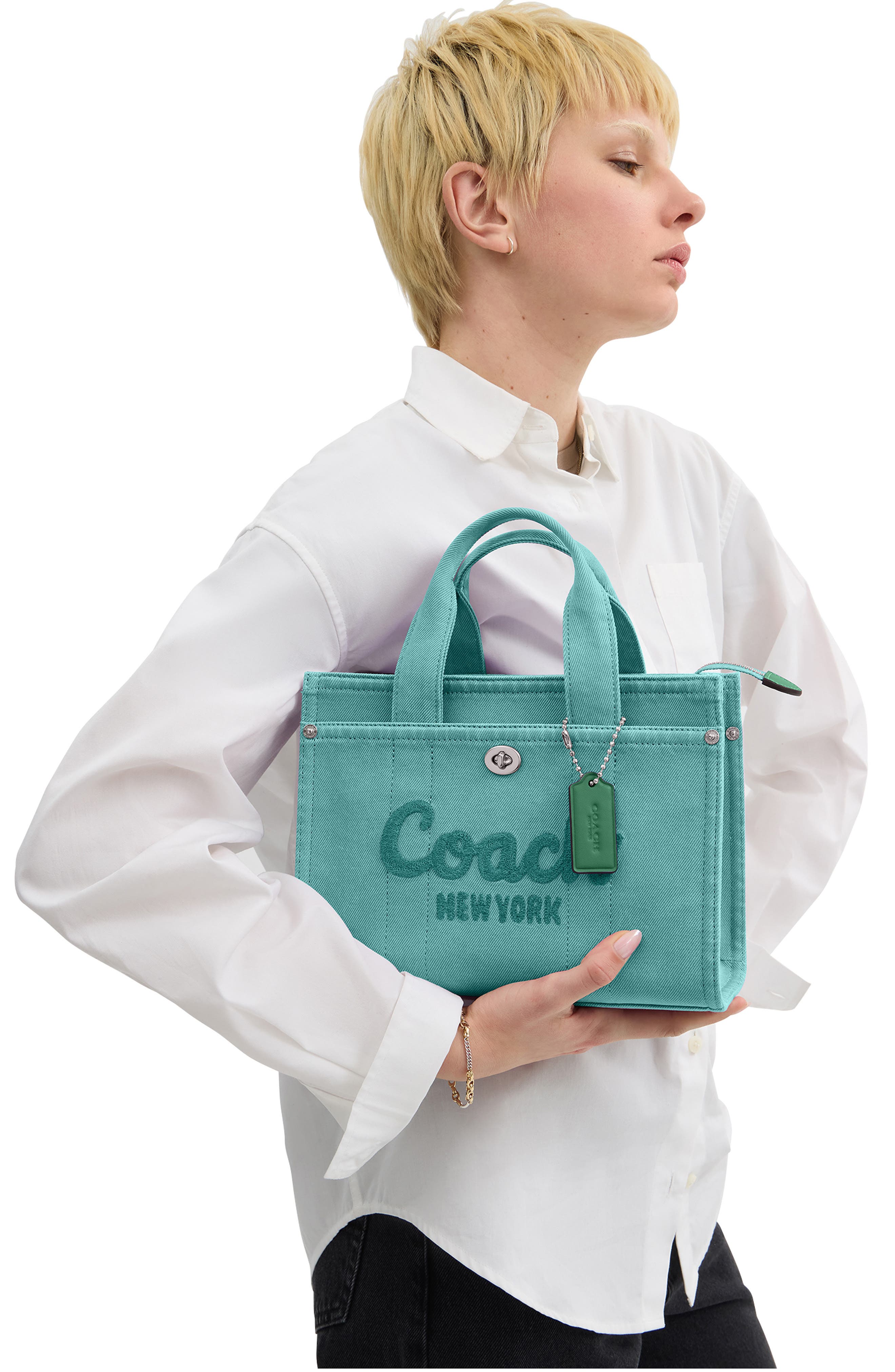 COACH Denim Cargo Tote 26, Alternate, color, 