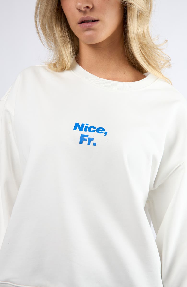 Viens Avec Moi The Nice, Fr. Cotton Graphic Sweatshirt, Alternate, color, White