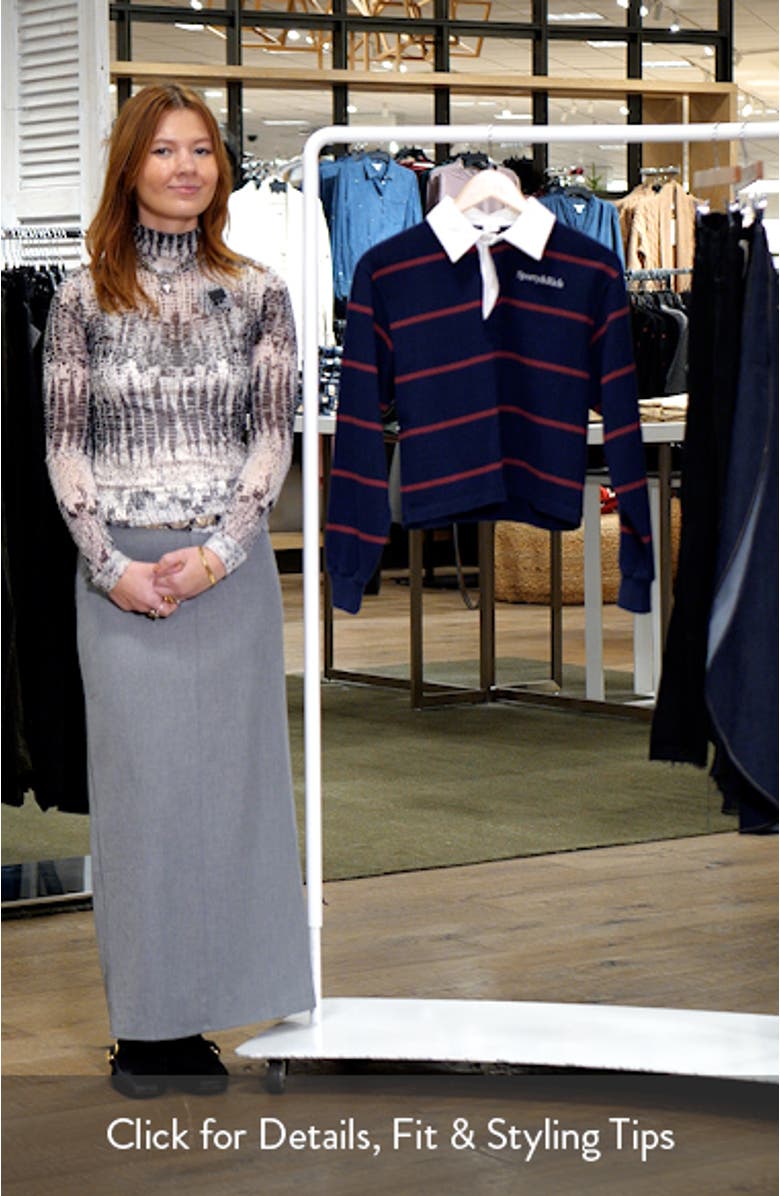 Serif Logo Embroidered Cotton Long Sleeve Rugby Polo, sales video thumbnail