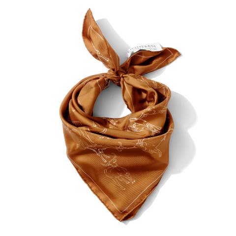 Longhorn Outline Silk Twill Bandana