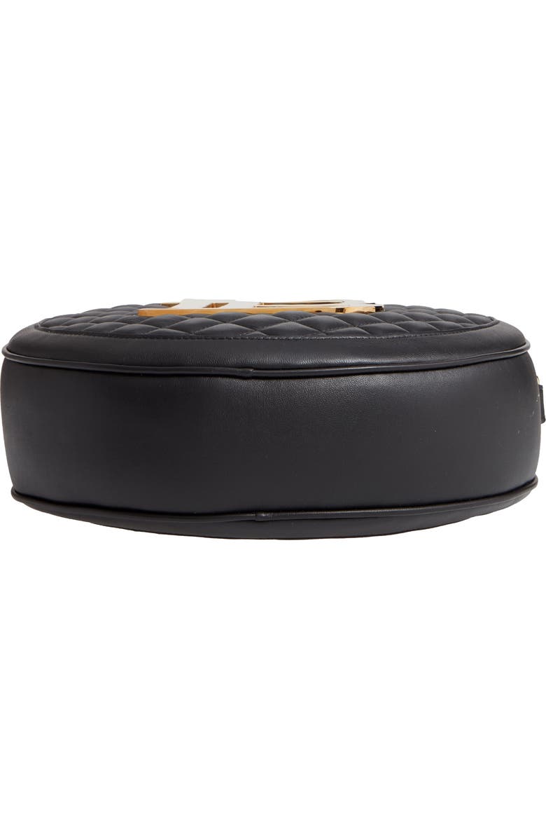 Balmain Large Disco Logo Quilted Leather Shoulder Bag, Alternate, color,