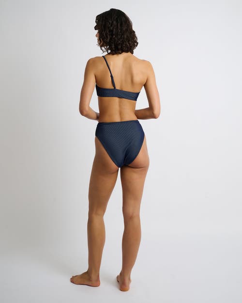 Onia Alaia One Shoulder Bikini Top In Deep Navy, Women's At Urban Outfitters In Deep Navy