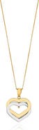 The Lovery Fine Jewelry Two Tone Double Golden Heart Necklace