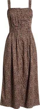 PAIGE Temecula Paisley Pintuck Cotton Dress