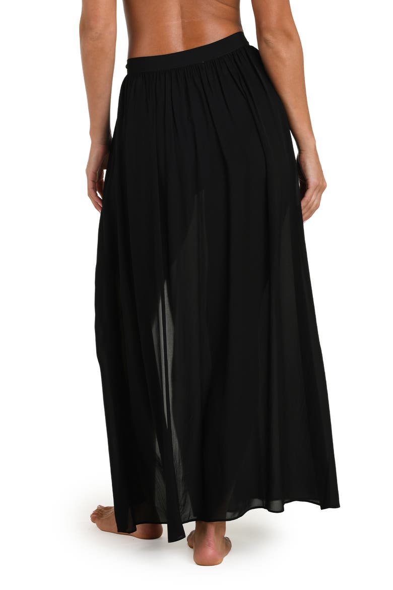 Klaire Chiffon Cover-Up Skirt, Alternate, color, BLACK