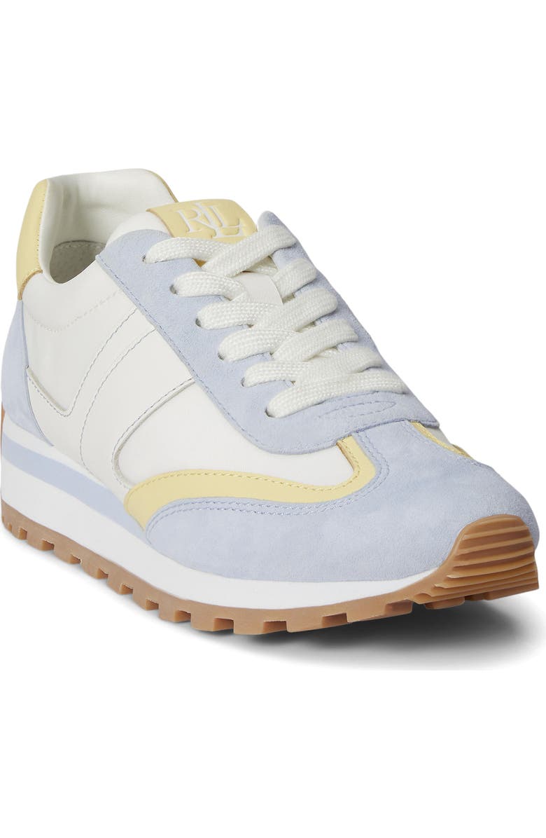 Lauren Ralph Lauren Dani Sneaker, Main, color, Alpine Blue/ White/ Lemon