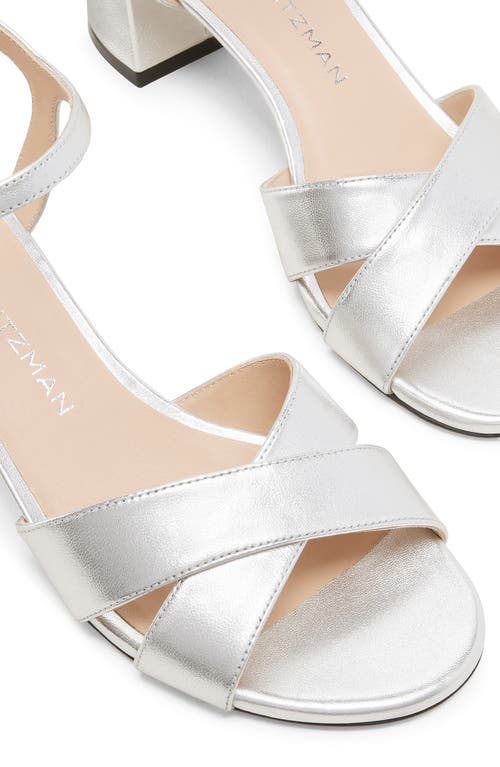 Shop Stuart Weitzman Dayna Ankle Strap Sandal In Silver/silver