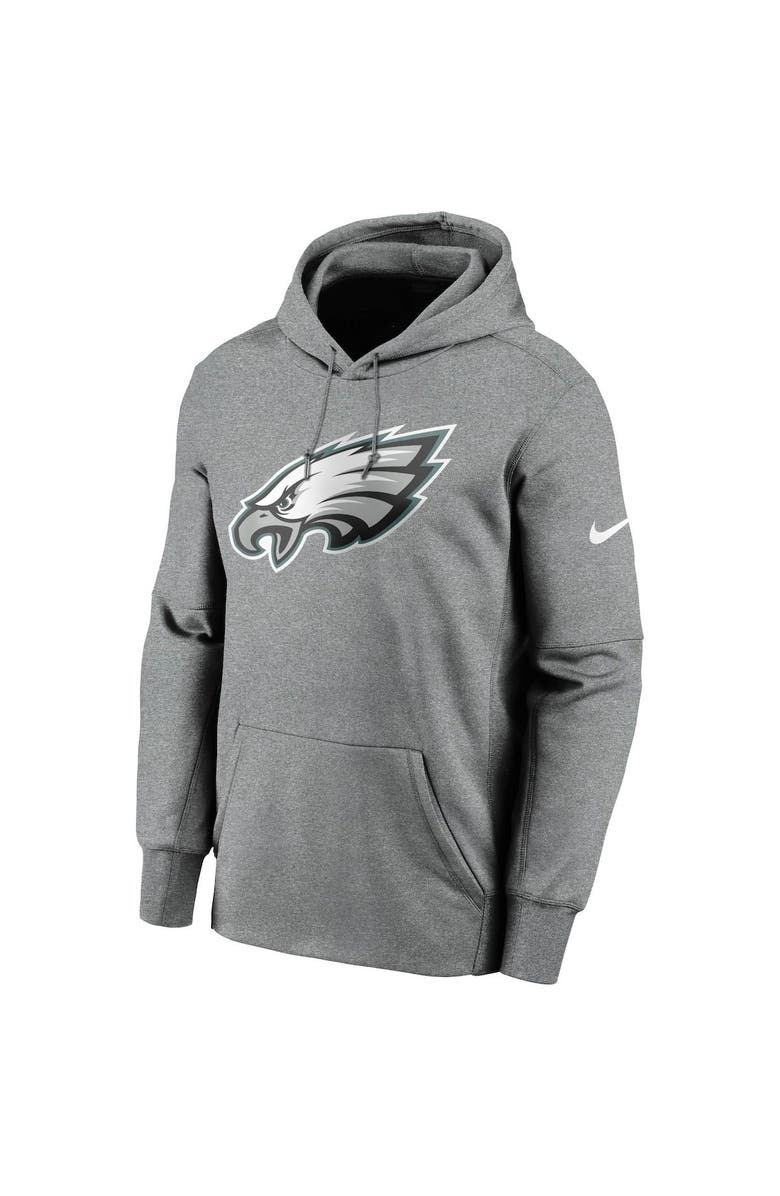 Nike Men's Nike Heathered Gray Philadelphia Eagles Fan Gear Primary Logo Performance Pullover Hoodie, Alternate, color,