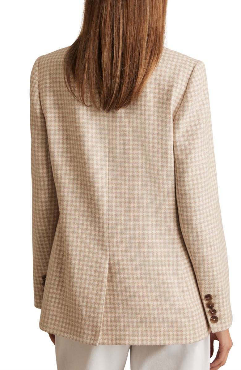 Reiss Bella Check Double Breasted Blazer, Alternate, color, Neutral Check