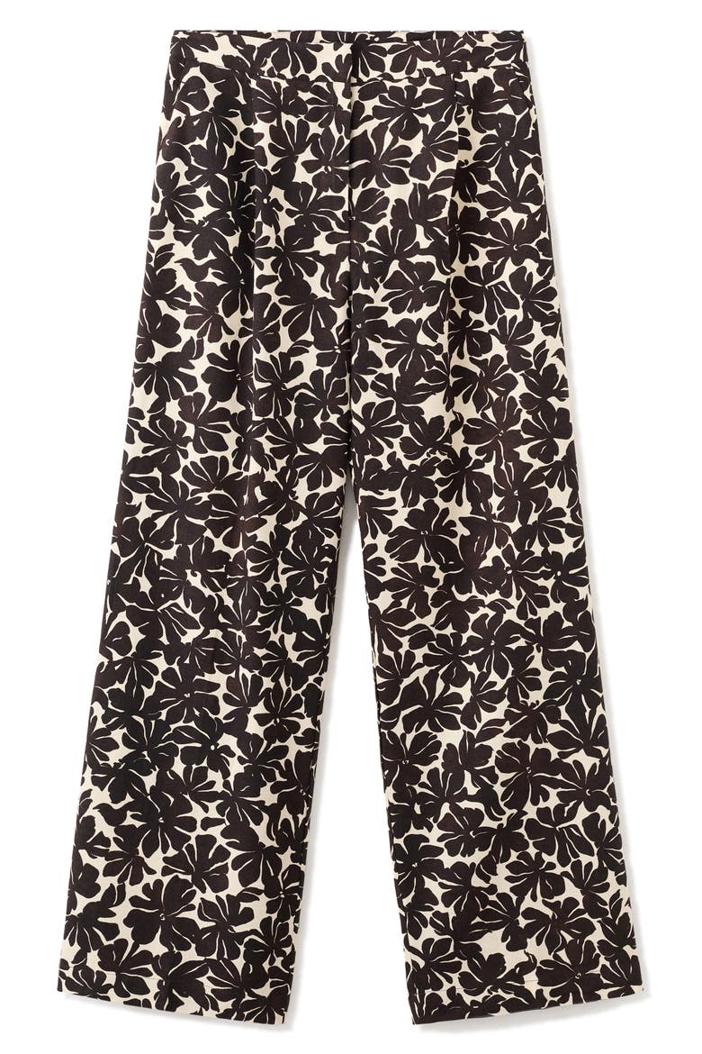 Floral Straight Leg Pants, Alternate, color, ECRU