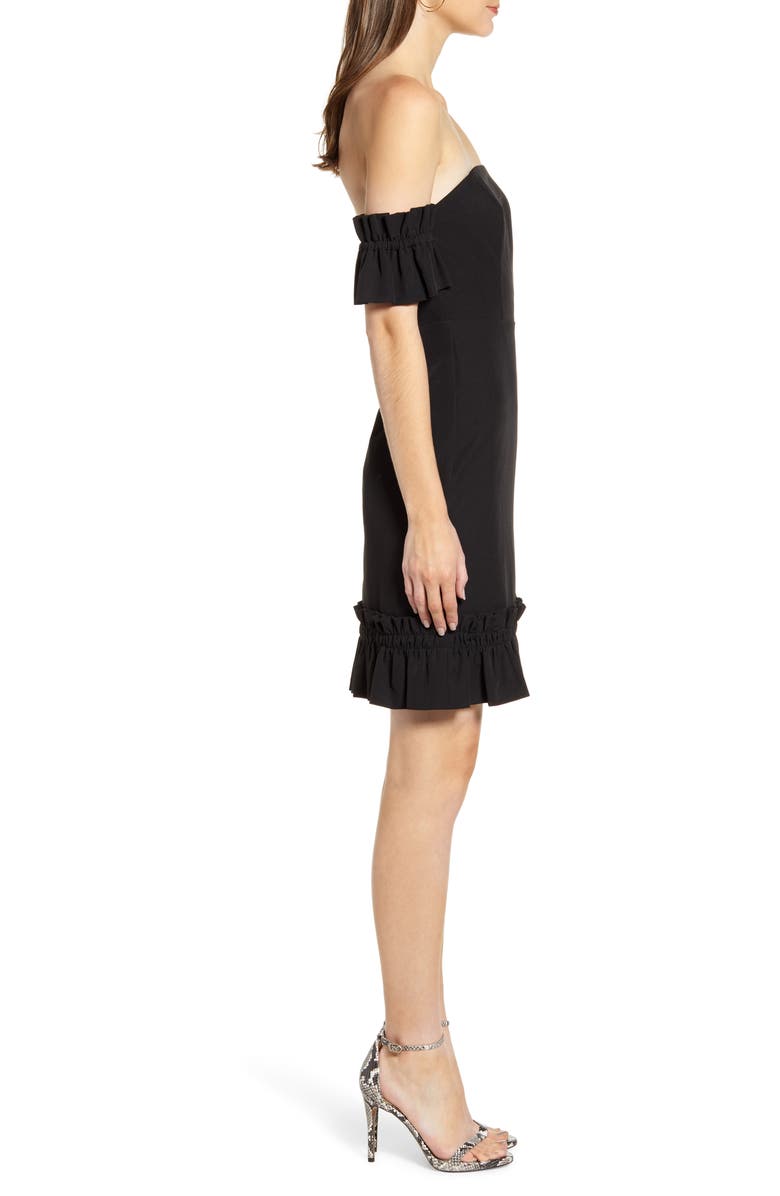 Endless Rose Ruffle Detail Off the Shoulder Body-Con Dress, Alternate, color, 