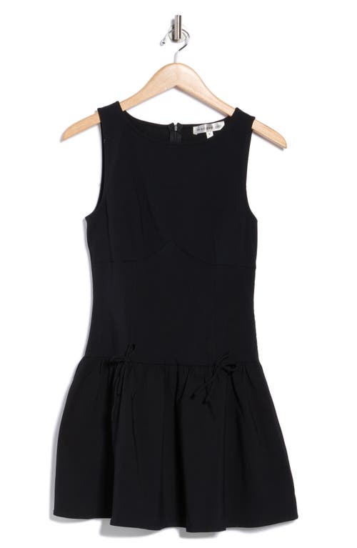 Madden Girl Sleeveless Bow Embellished Drop Waist Minidress In Black