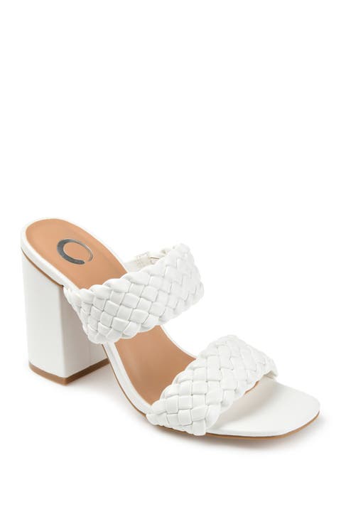Melissa Woven Strap Block Heel Slide Sandal (Women)