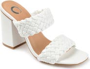 JOURNEE Melissa Woven Strap Block Heel Slide Sandal