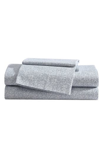 Eddie Bauer Little Blossom Cotton Sheet Set In Grey
