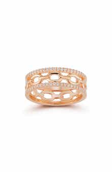 CHLOE AND MADISON Cubic Zirconia Link Band Ring