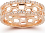 CHLOE AND MADISON Cubic Zirconia Link Band Ring