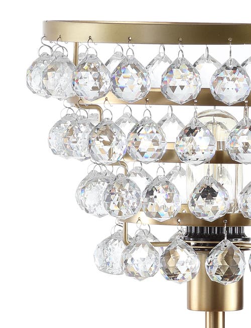 Jonathan Y Designs 25in Buckingham Crystal & Metal Table Lamp In Brass Gold