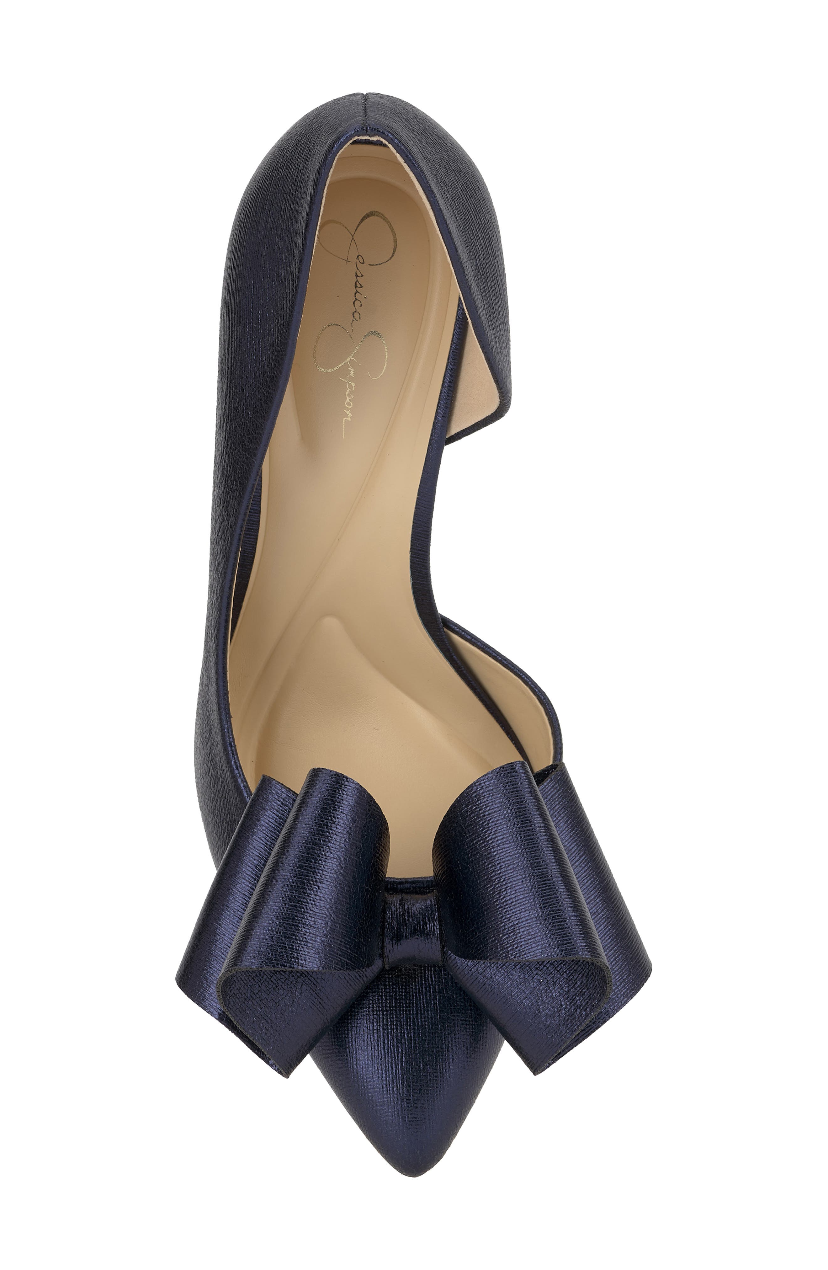 Penari Pointed Toe Half d'Orsay Pump, Alternate, color, INDIGO