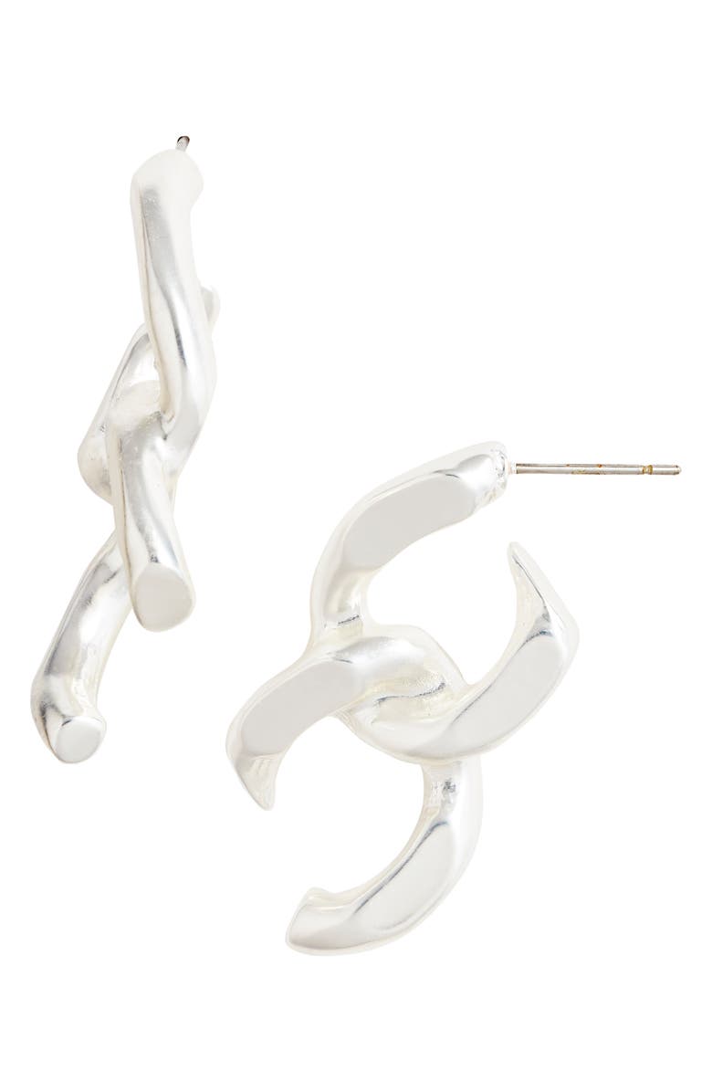 Karine Sultan Double Chunky Curb Link Hoop Earrings, Main, color, 