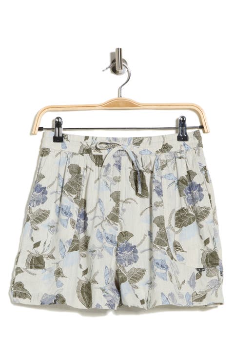 Floral Cotton Blend Pull-On Shorts
