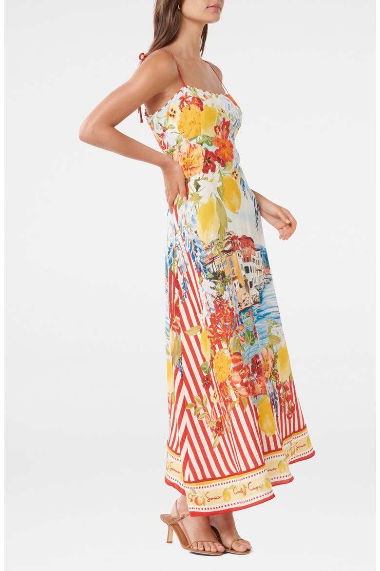 Sicilia Printed Midi Dress, Alternate, color, TROPEA POSTCARD
