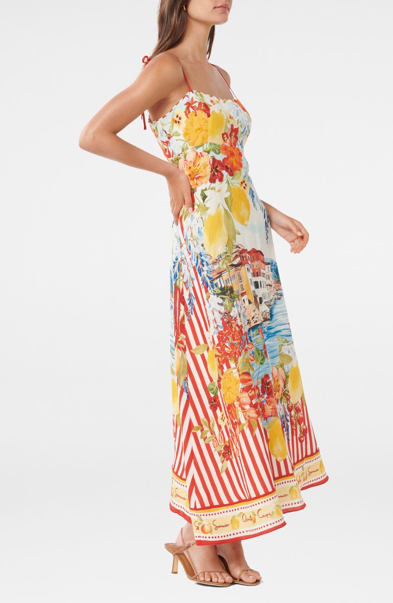 Ever New Sicilia Printed Midi Dress, Alternate, color, Tropea Postcard
