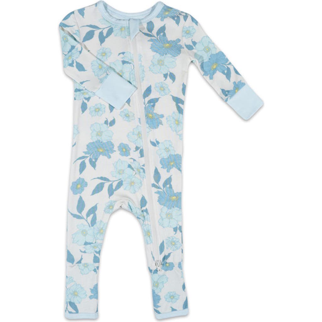 Everly Grey Convertible Romper Fitted Long Sleeve Pajama In Blue
