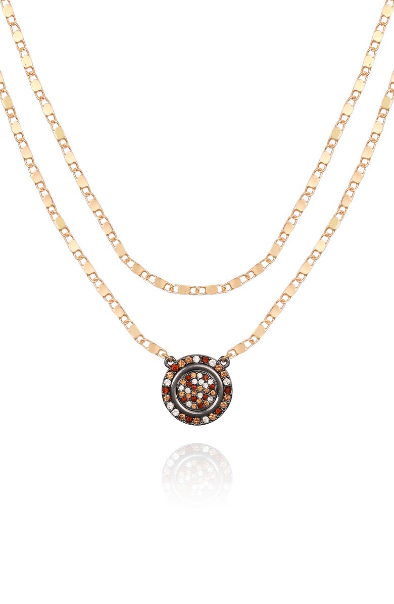 Vince Camuto Crystal Pendant Set of 2 Chain Necklaces, Main, color, Gold Tone