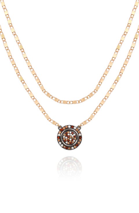 Crystal Pendant Set of 2 Chain Necklaces