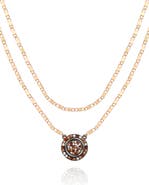 Vince Camuto Crystal Pendant Set of 2 Chain Necklaces