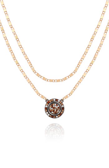 Vince Camuto Crystal Pendant Set Of 2 Chain Necklaces In Gold Tone