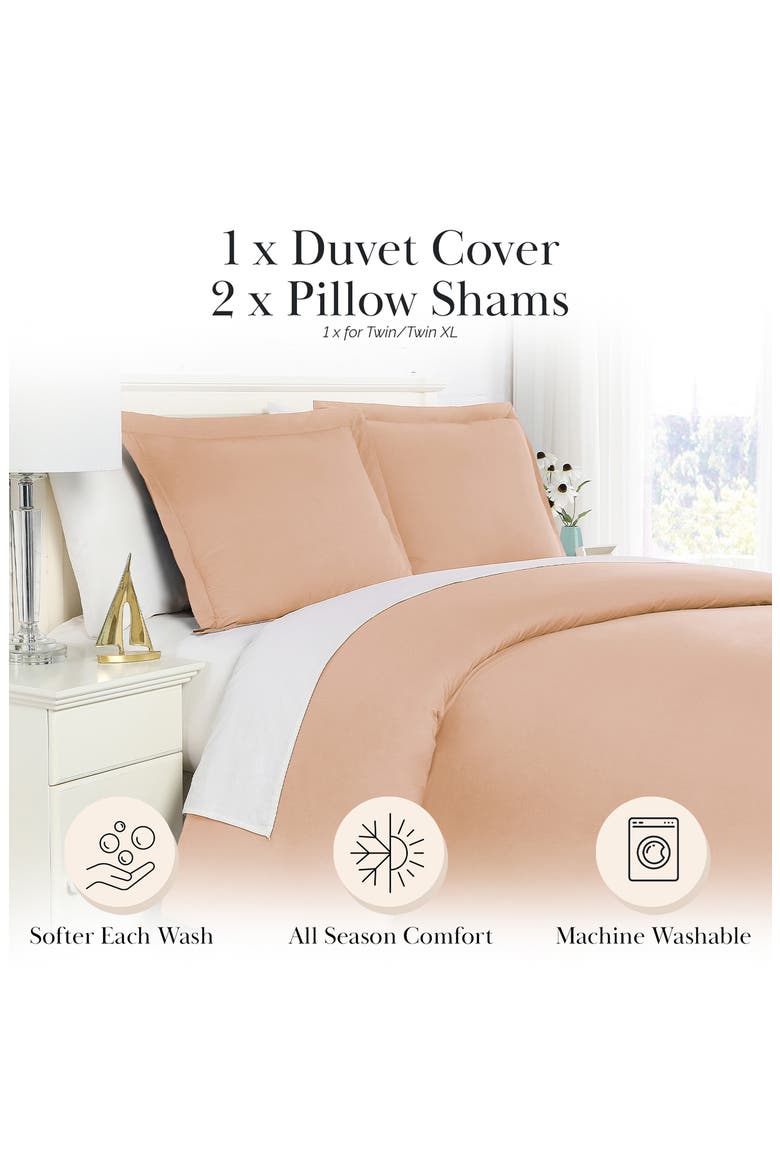Luxury Essentials Duvet Cover Set, Alternate, color, PEACH