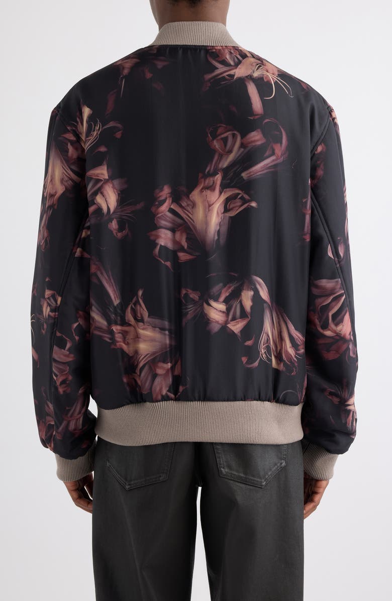 Dries Van Noten Volker Floral Reversible Satin Bomber Jacket, Alternate, color, Old Rose