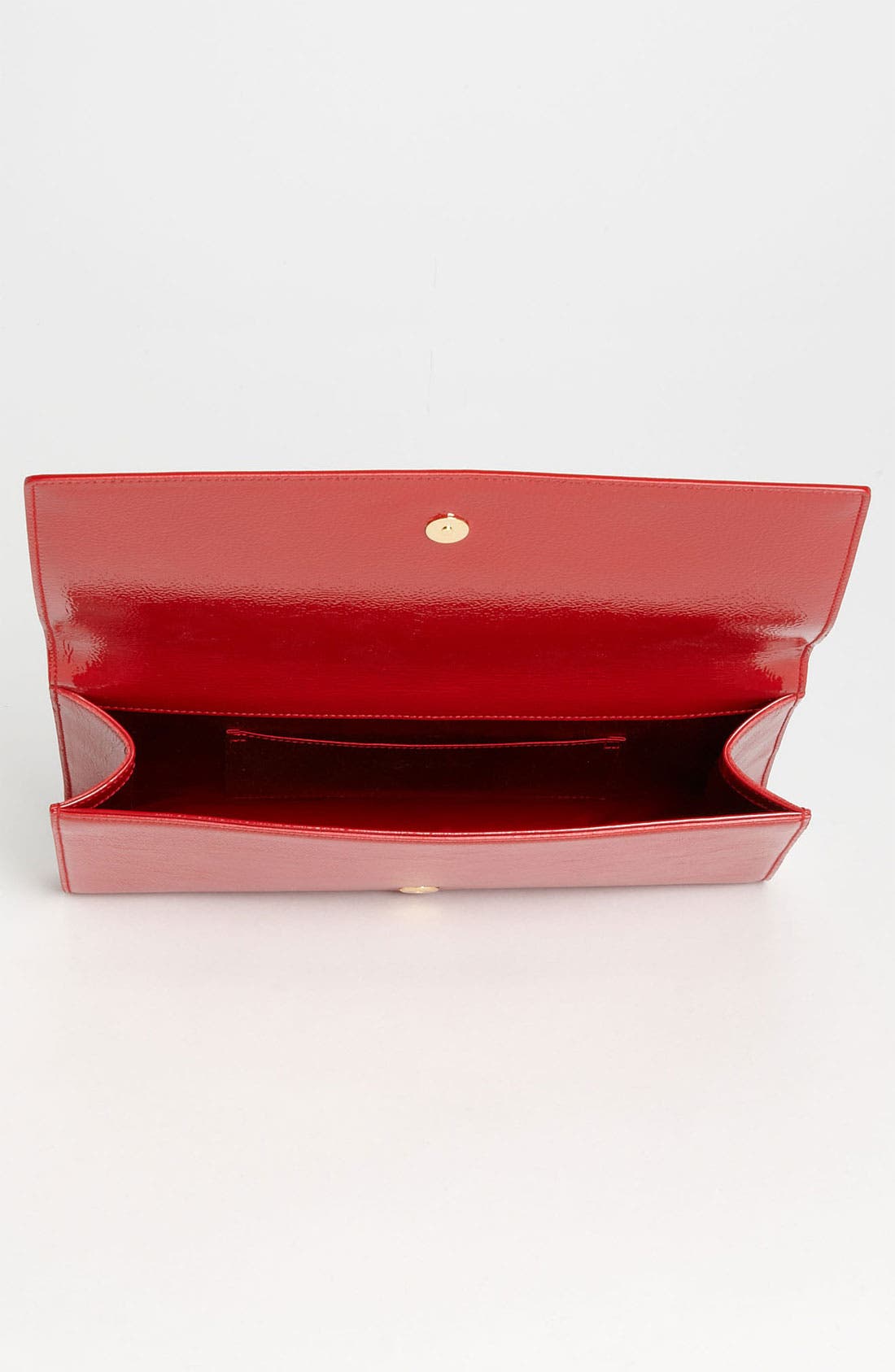 'Belle de Jour' Patent Leather Clutch, Alternate, color, ROUGE