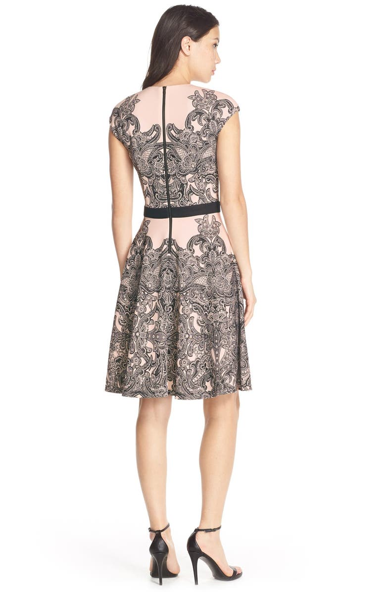 Maggy London Maggy London Print Scuba Fit & Flare Dress, Alternate, color, 