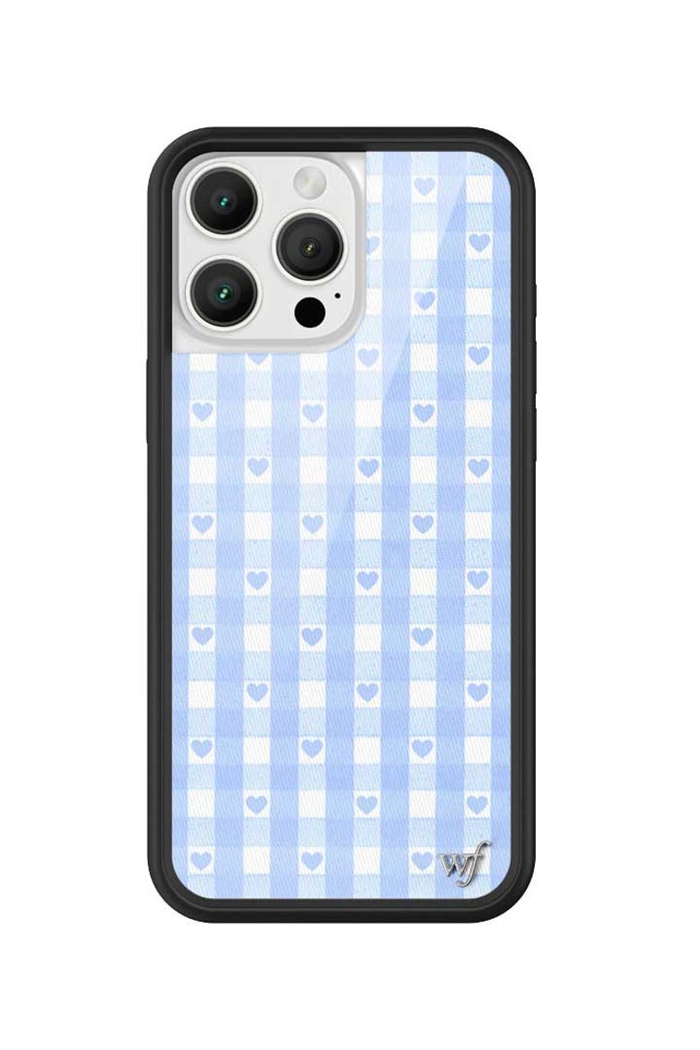 Gingham Hearts | Blue iPhone Case, Alternate, color, Blue