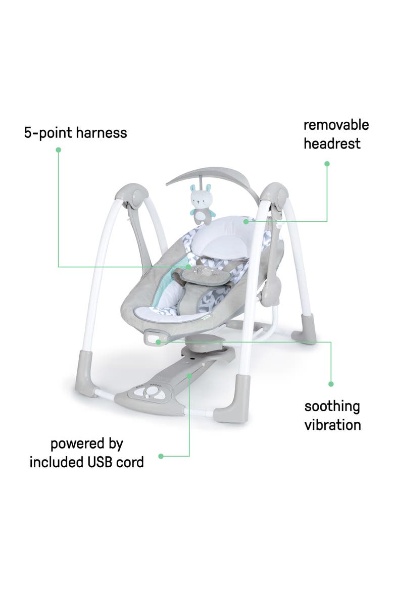 ConvertMe 2-in-1 Compact Portable Baby Swing 2 Infant Seat, Alternate, color, Grey