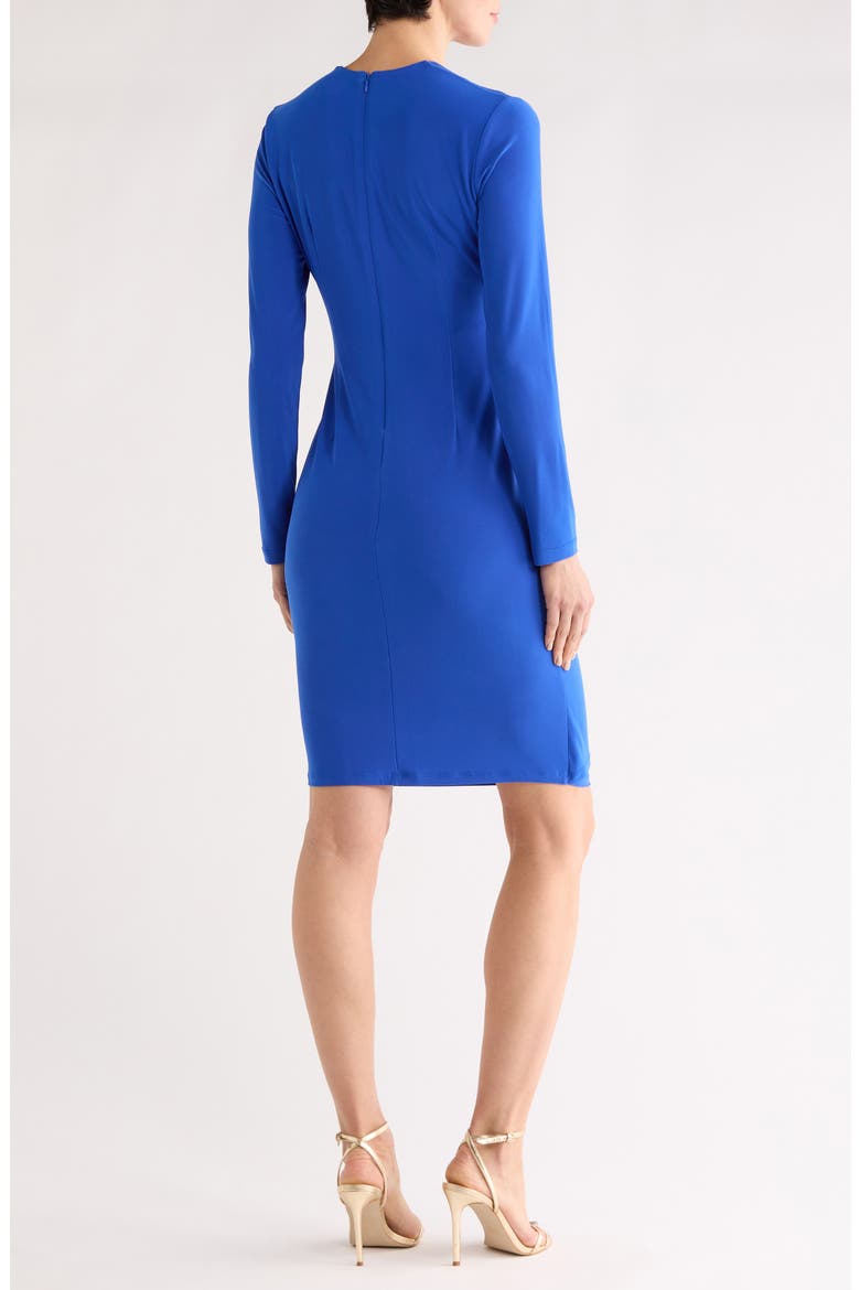 Long Sleeve Faux Wrap Dress, Alternate, color, ATLANTIC BLUE