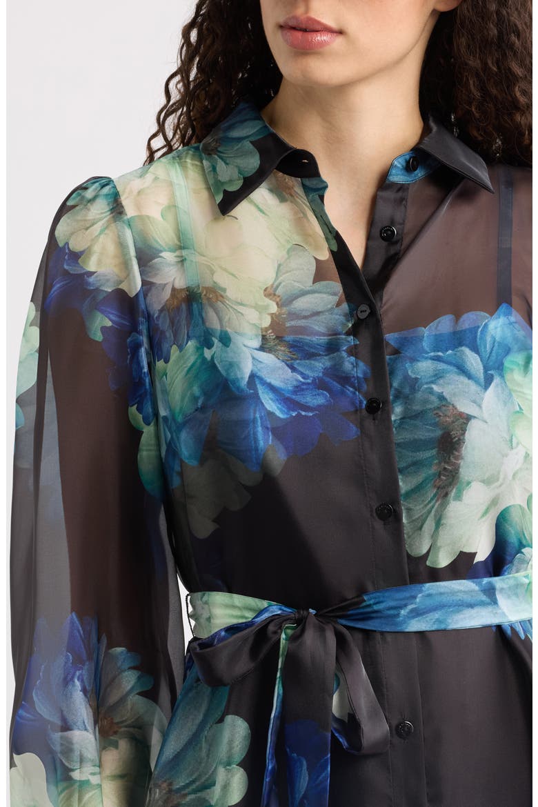 The Romy Floral Long Sleeve Midi Shirtdress, Alternate, color, TWILIGHT FLORAL